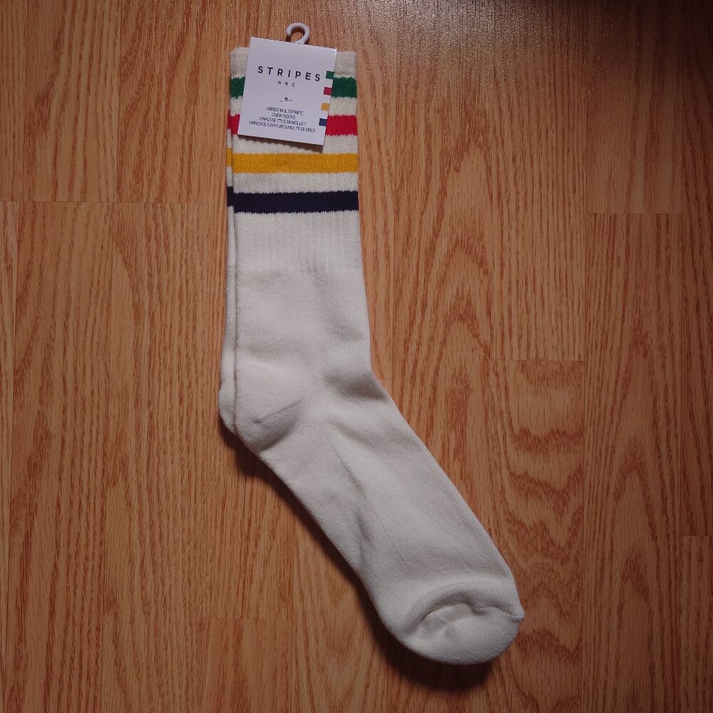 NWT HBC Hudson's Bay Stripes Crew Socks